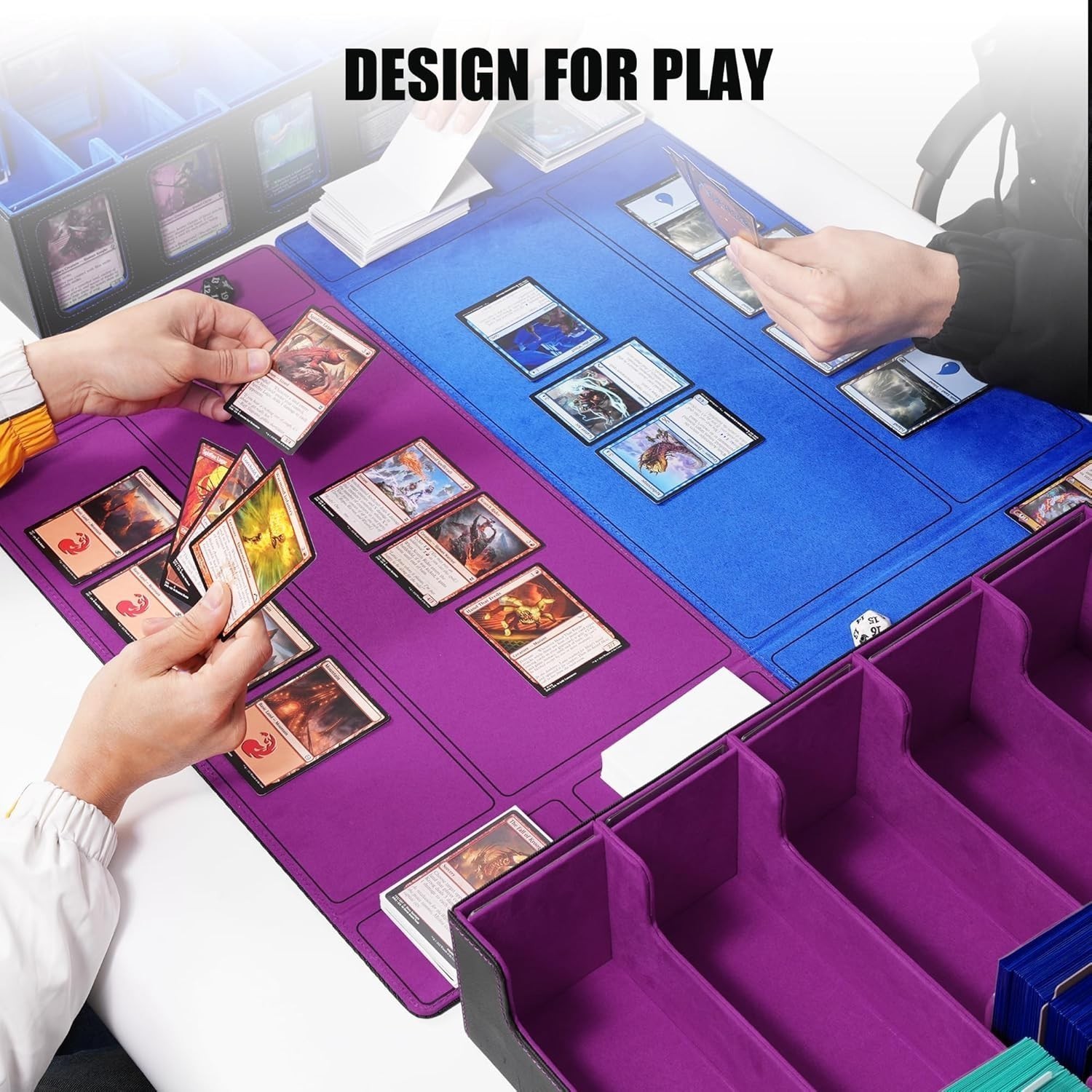 US Trading Card Storage Box 5-Row 3900+ Capacity, TCG MTG Card Case Magnetic Lid