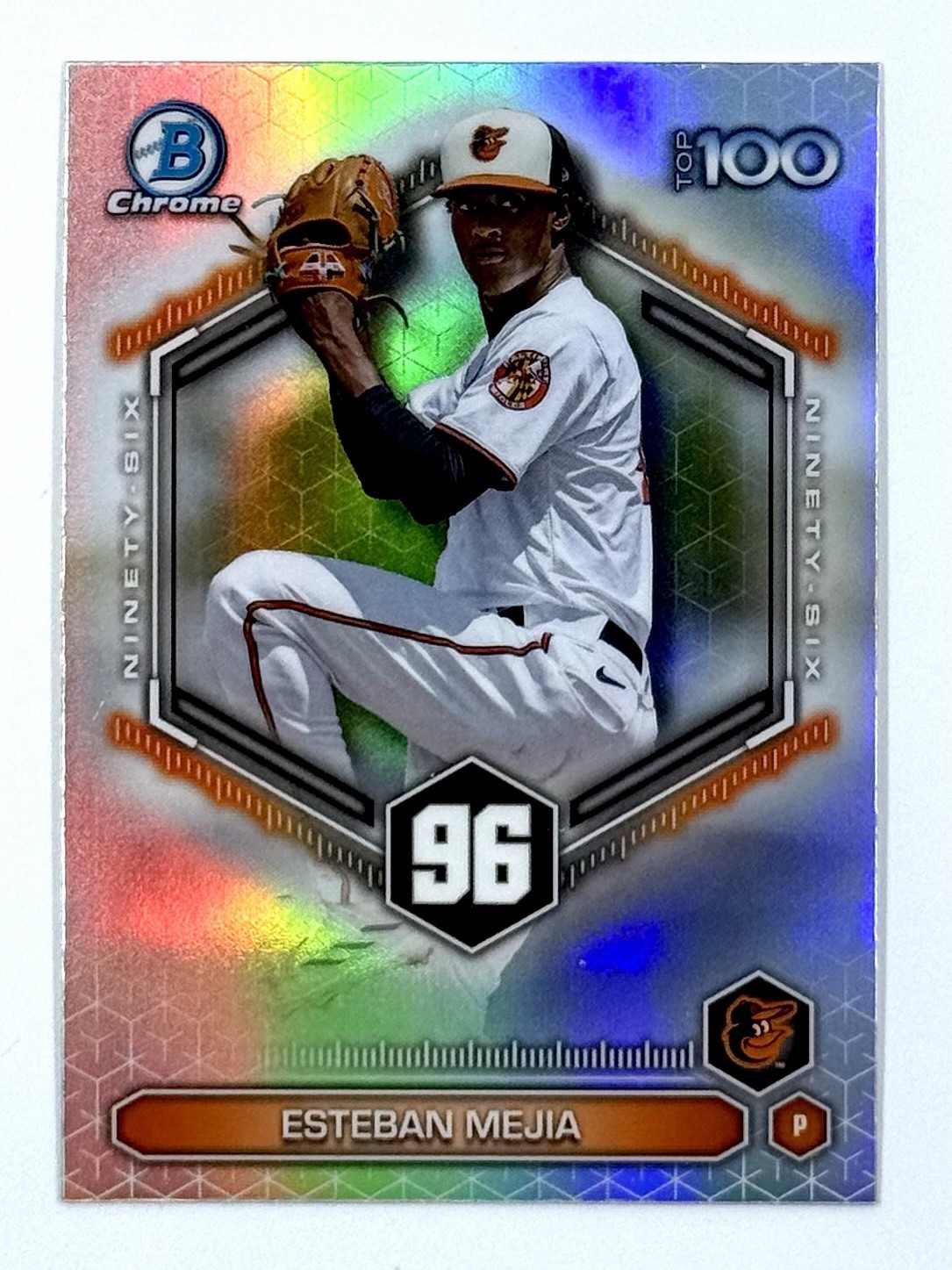 2026 Bowman Baseball Esteban Mejia #BTP-96 Top 100 Prospects SP Orioles