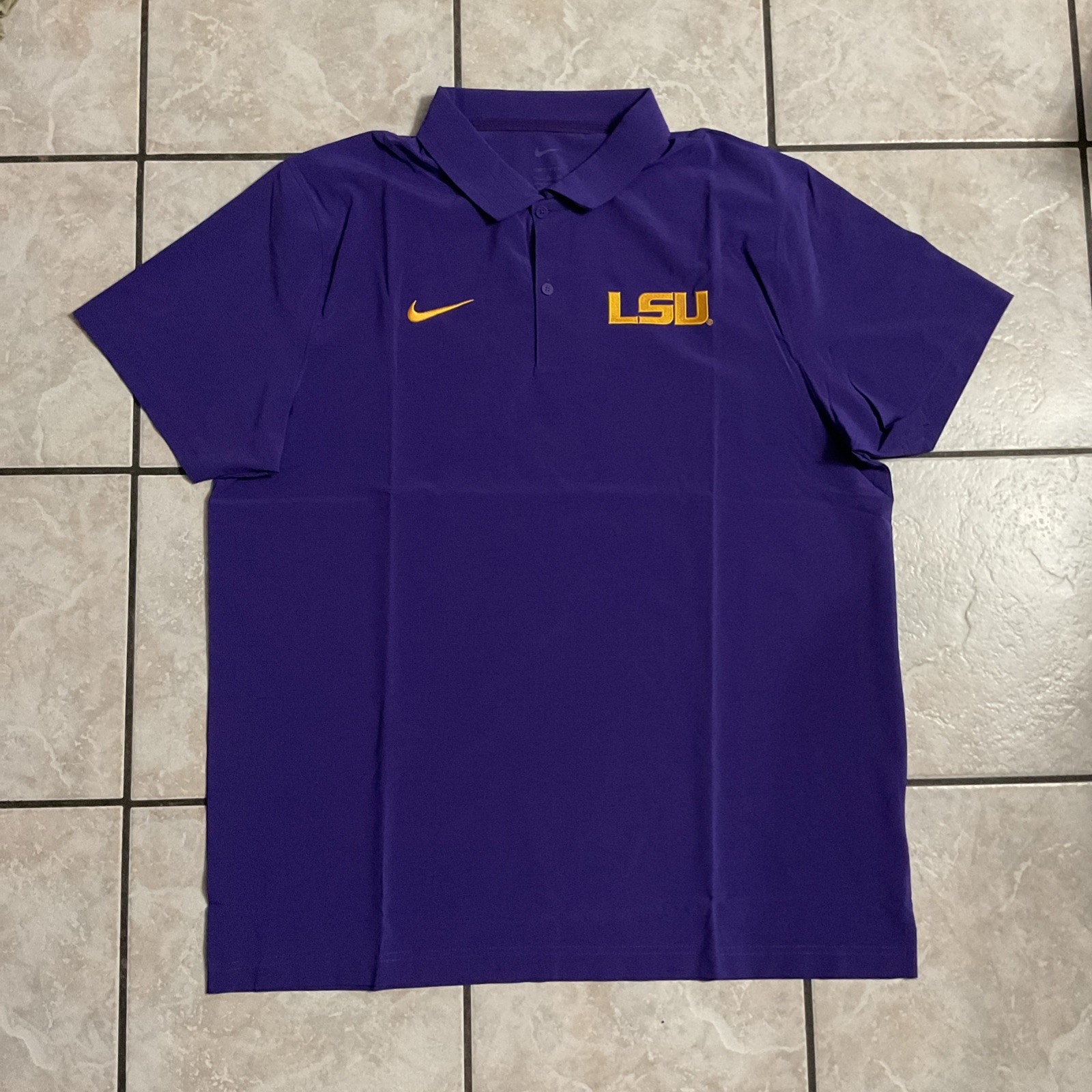 LSU Tigers Nike Dri-Fit Polo Shirt Purple Mens XL HJ7938-547