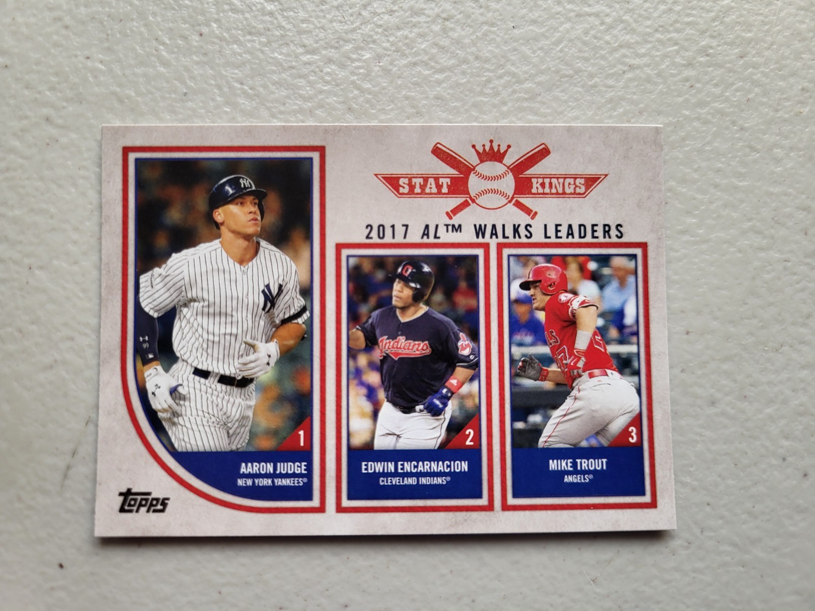 2018 Topps Big League #312 Mike Trout/Edwin Encarnacion/Aaron Judge NM