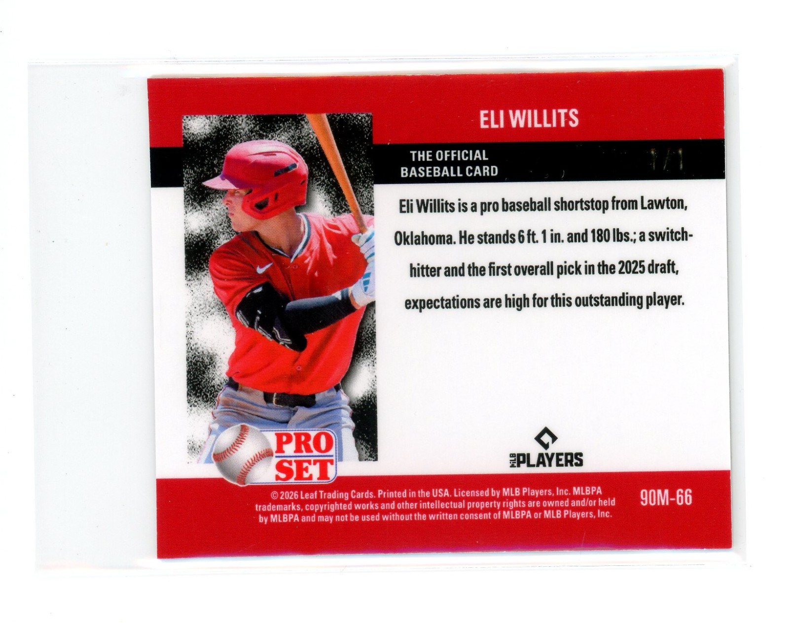 2026 Leaf Pro Set Metal Eli Willits Prismatic Gold Mini – 1/1