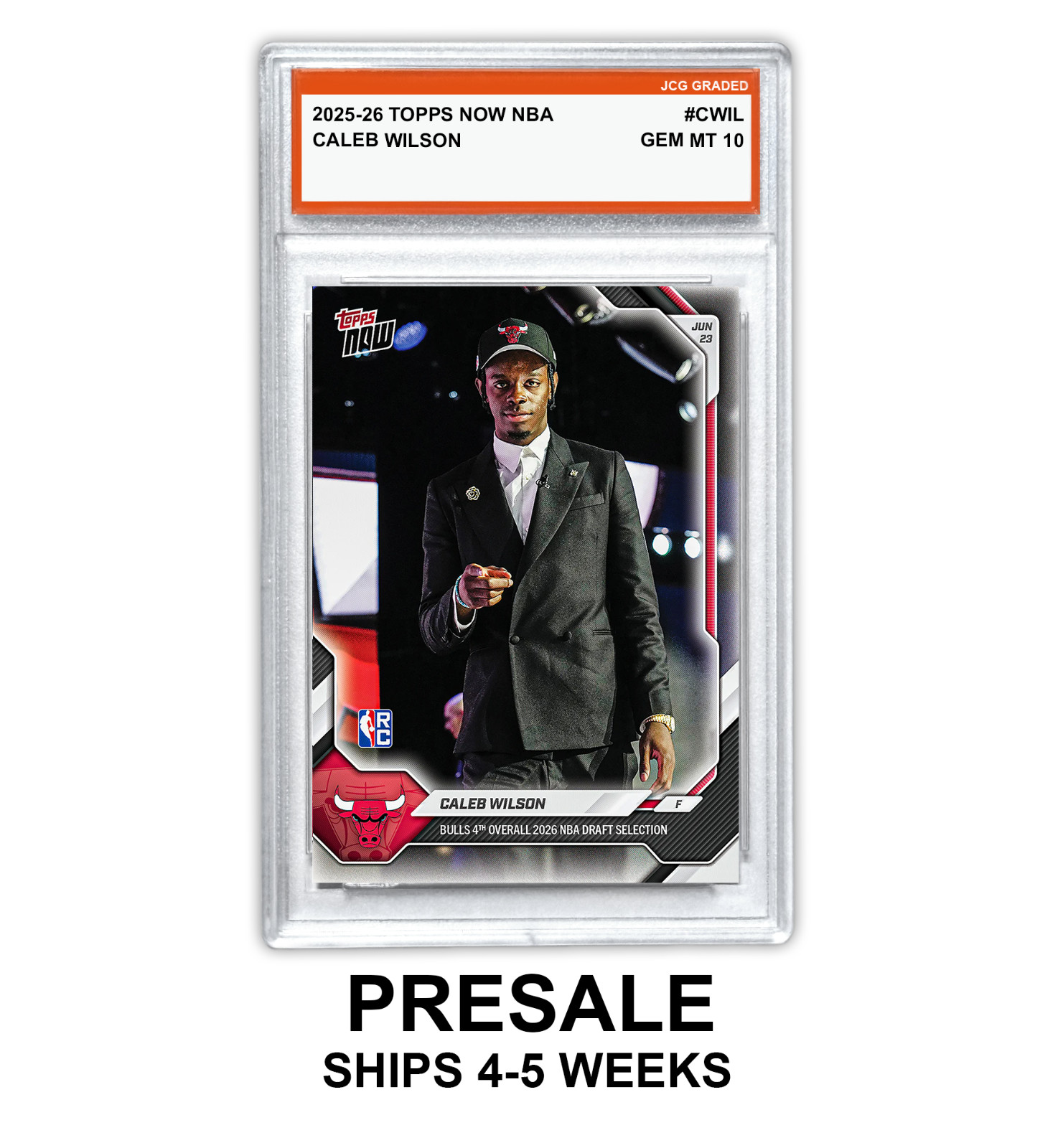 Caleb Wilson 2025-26 Topps Now NBA Draft #CWIL Graded Gem Mint 10 – Presale