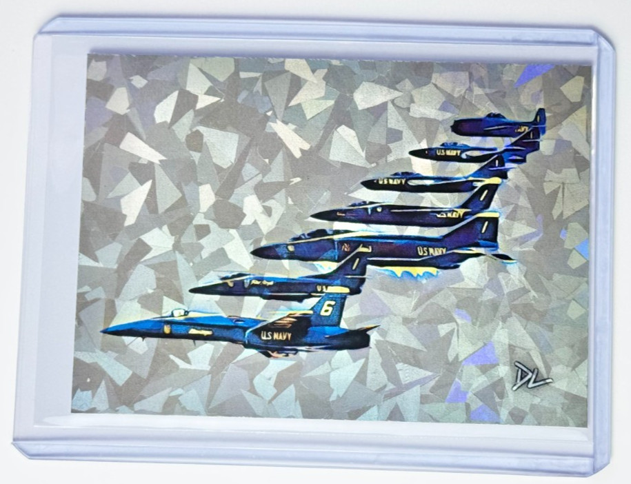Blue Angels Limited Edition Artist Signed “US Navy” Refractor Trading Card 1/1