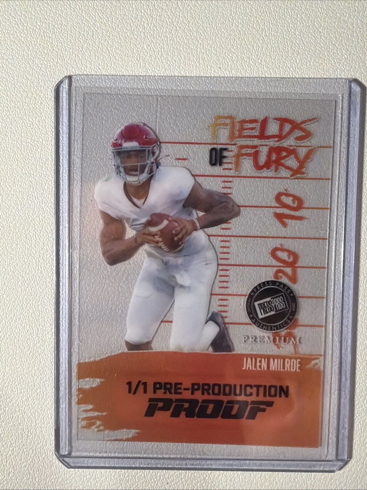 2024 Press Pass JALEN MILROE Fields of Fury RC ALABAMA Crimson Tide QB