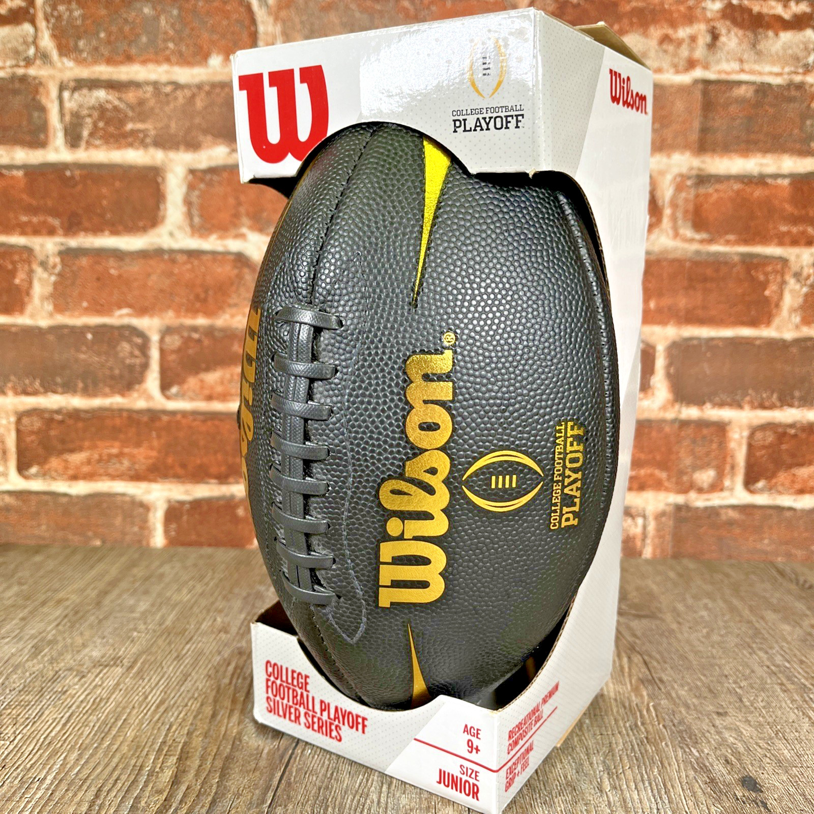 Wilson Football College Playoffs Silver Series Size Junior Black WTF 1850HBX NEW