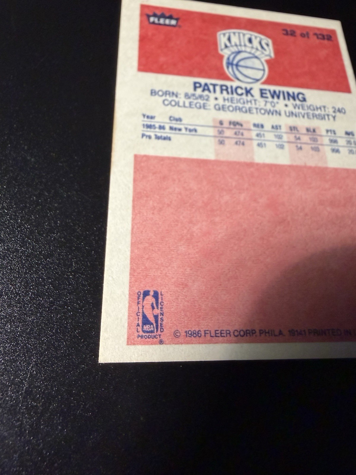 1986-87 Fleer – Patrick Ewing #32 (RC)