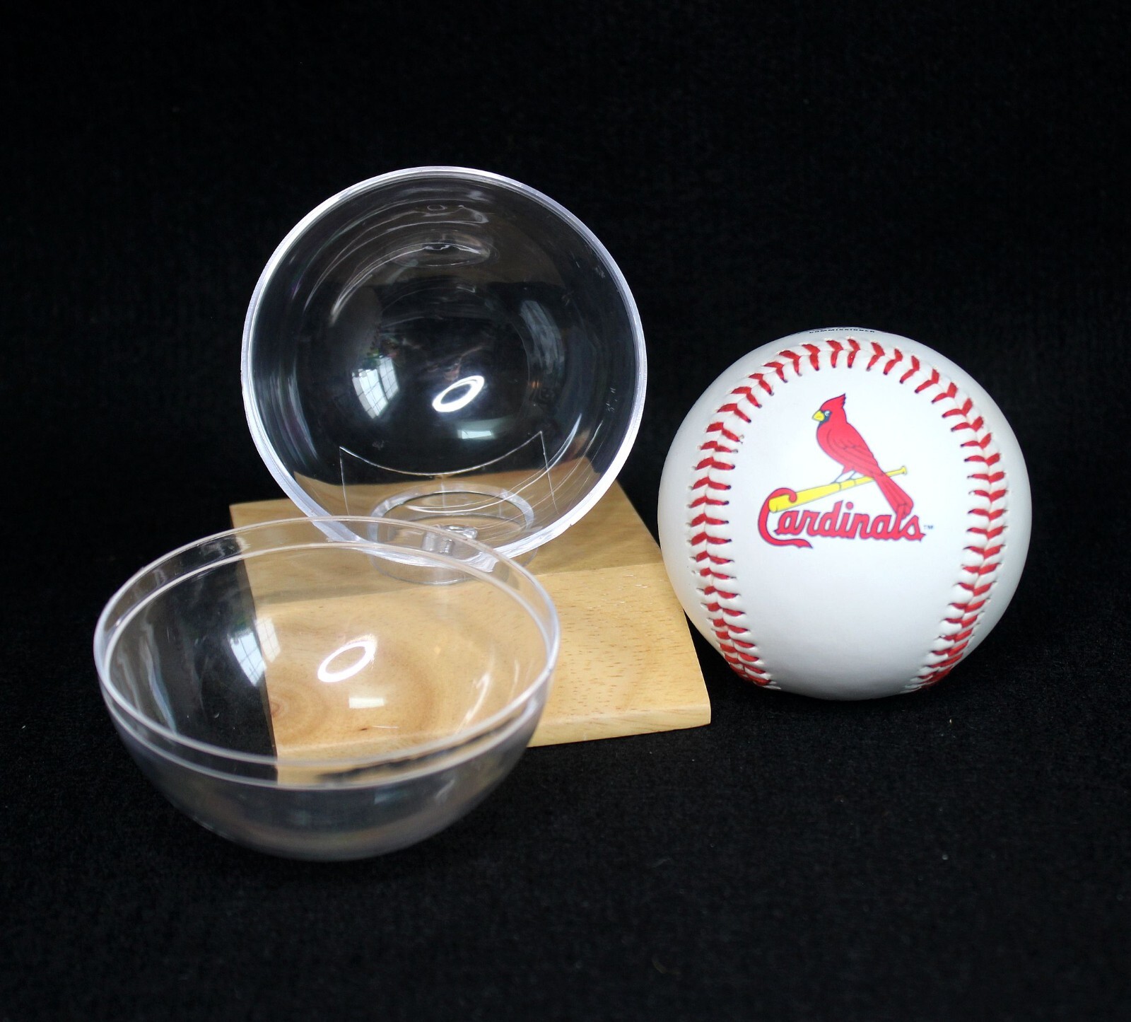 Acrylic Baseball Display Stand with Wooden Base