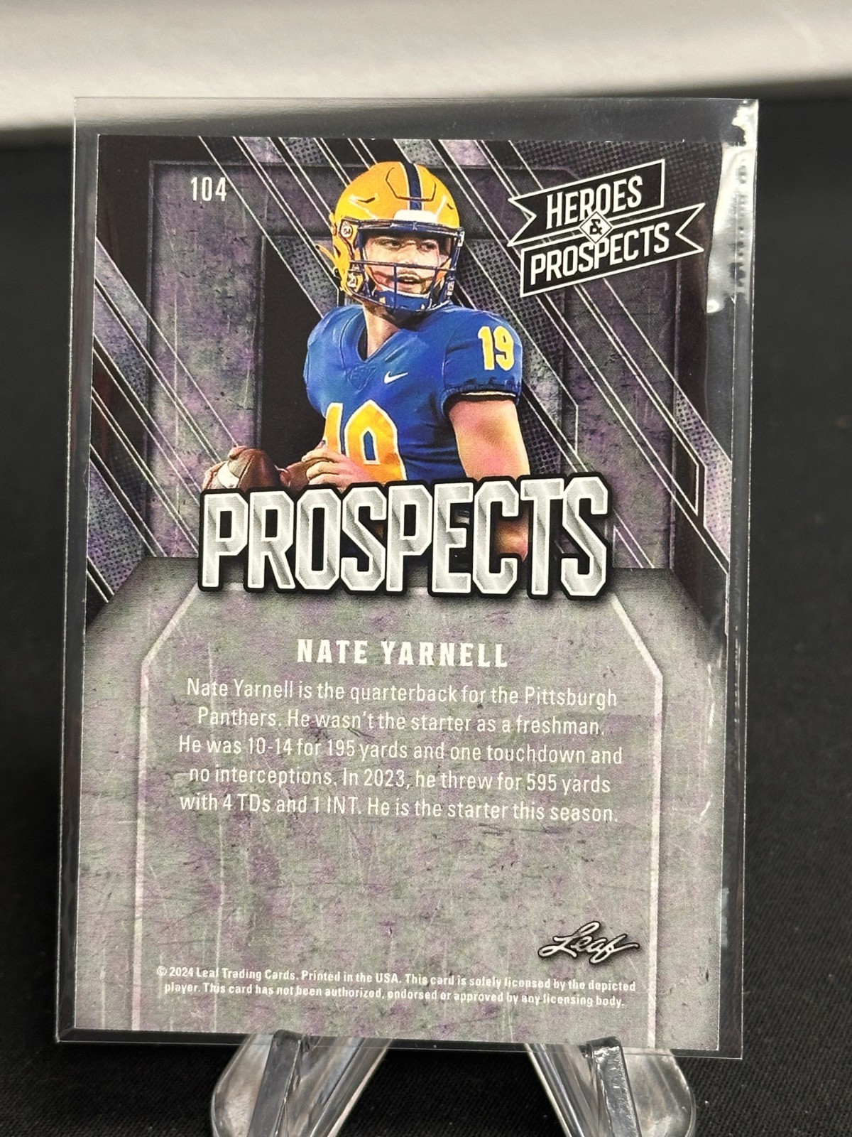 NATE YARNELL 2024 LEAF HEROES & PROSPECTS BRONZE NON-AUTO