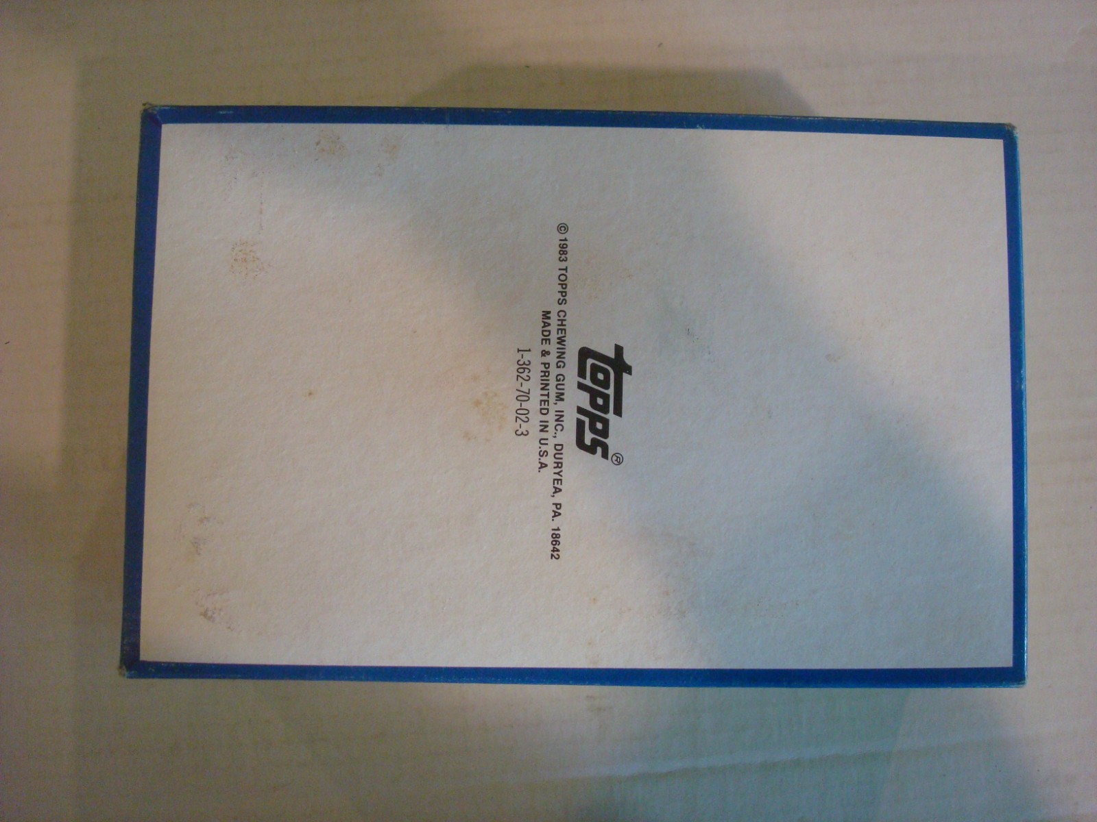 1983 Topps Baseball “MICHIGAN TEST PACK” DISPLAY BOX – EMPTY – BEAUTIFUL – RARE