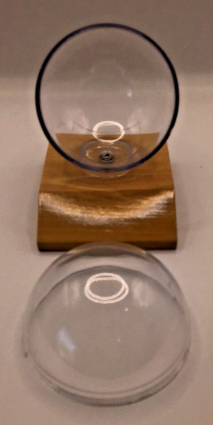 Acrylic baseball holder display with wood base stand