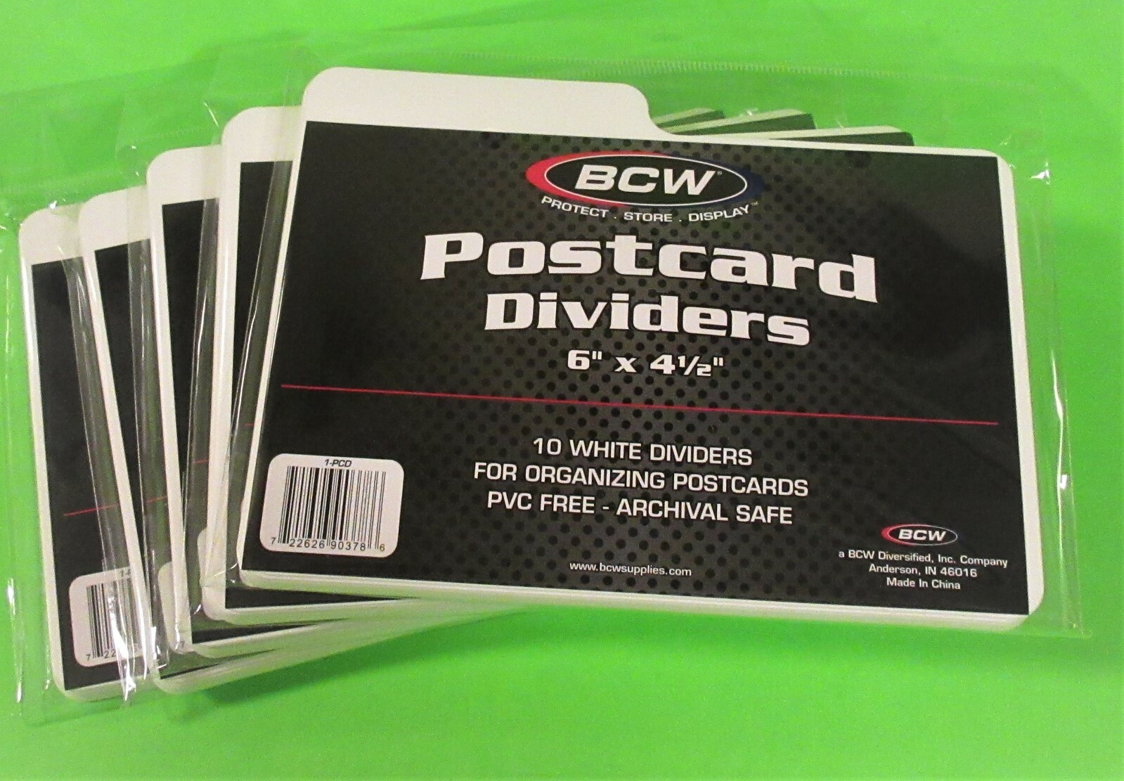 50 POSTCARD DIVIDER , 1-PCD, PVC FREE, ARCHIVAL SAFE, 6″X 4-1/2″, MULTIPLE USES