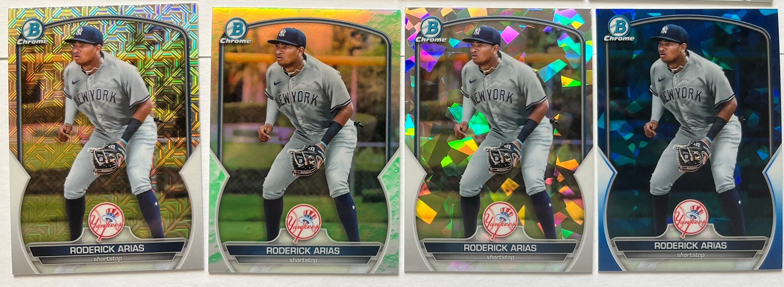 🔥 Roderick Arias 2023 Bowman Chrome Color Parallel Variations Lot BCP-135 🔥