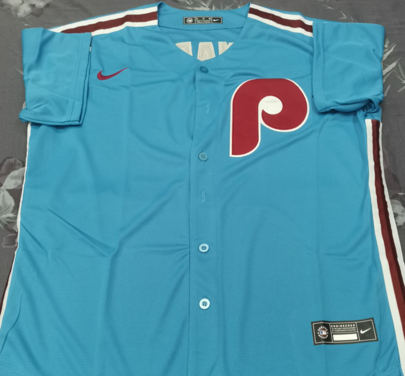 Kyle Schwarber #12 Phillies Throwback Light Blue Sewn Stitched Jersey.