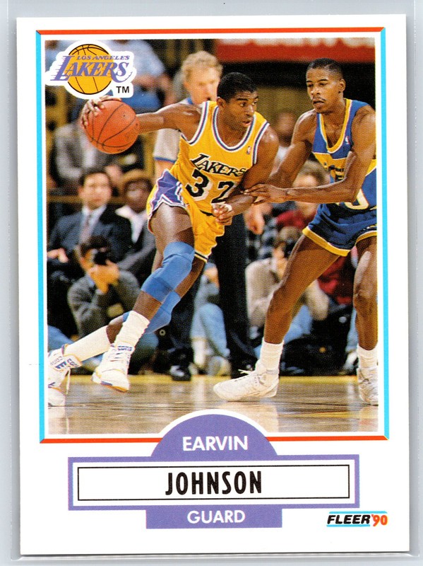 #93 Earvin Magic Johnson, Los Angeles Lakers 1990-91 Fleer NBA Base