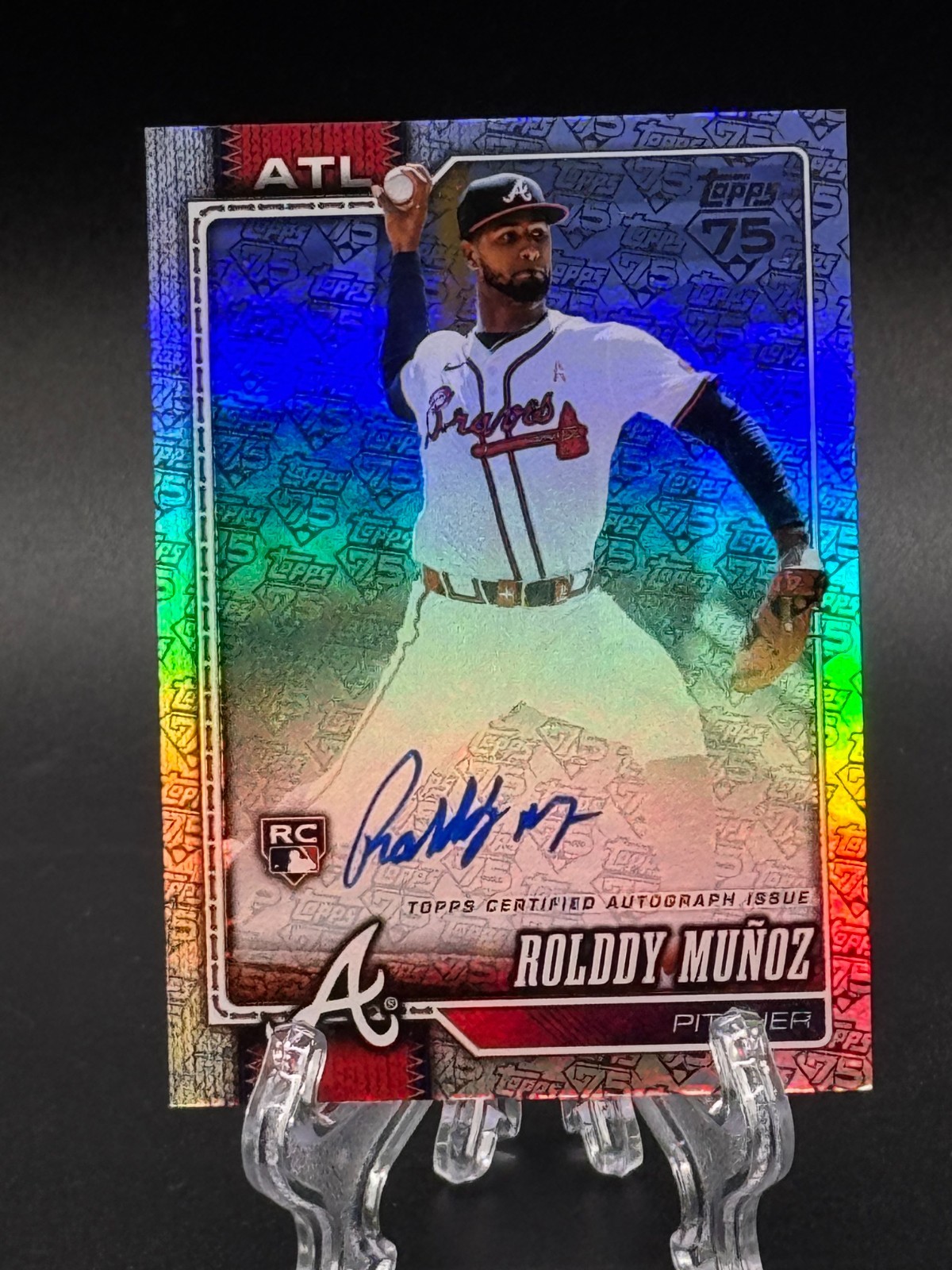 Rolddy Munoz 2026 Topps Series 2 75th Anniversary Real One Auto #24/75 Braves
