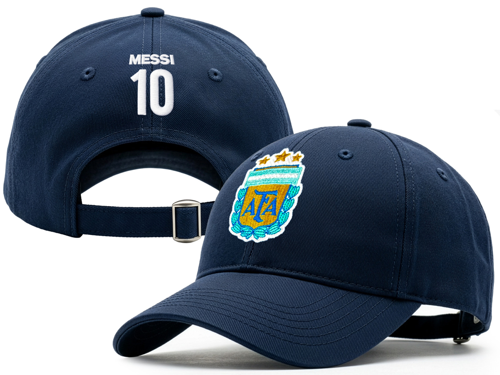 Icon Sports Argentina AFA Lionel Messi 10 Navy Adjustable Cotton Hat Cap OSFM