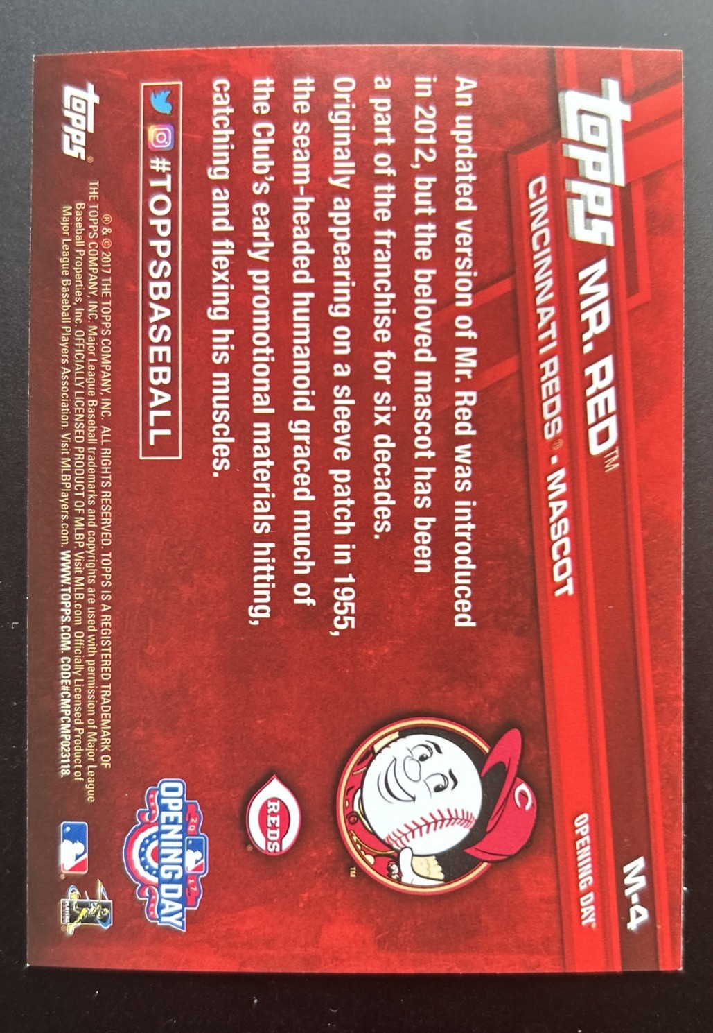 MLB Mascot Lot (6) 2017 Topps Opening Day Baseball – Reds Braves Marlins Astros