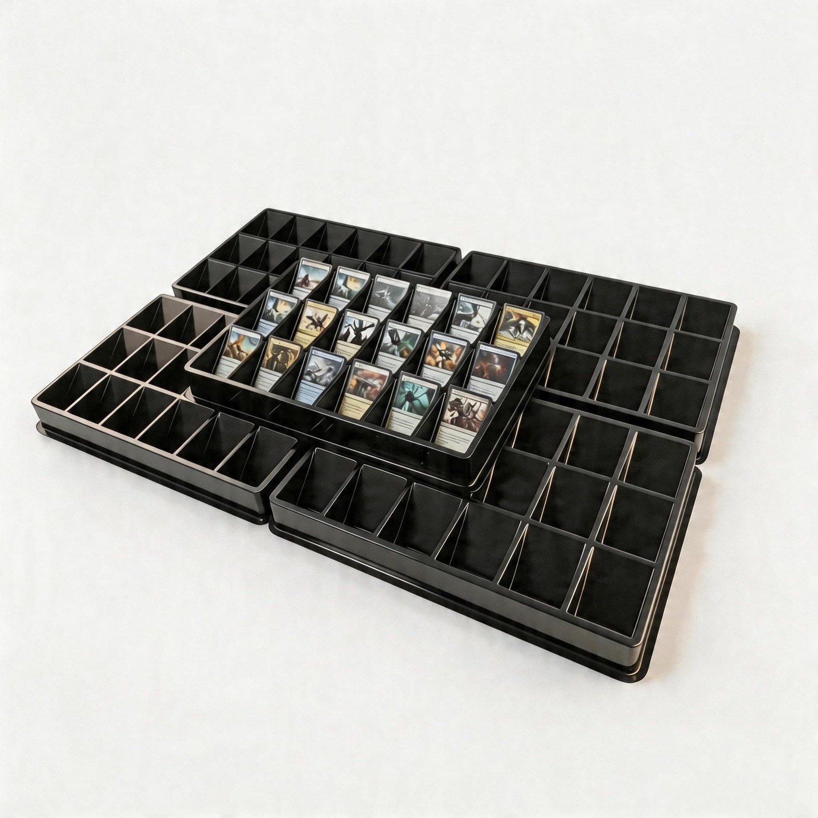 Card Sorting Tray 5ct – 18 Compartment Each, Stackable Trading Card Organizer…