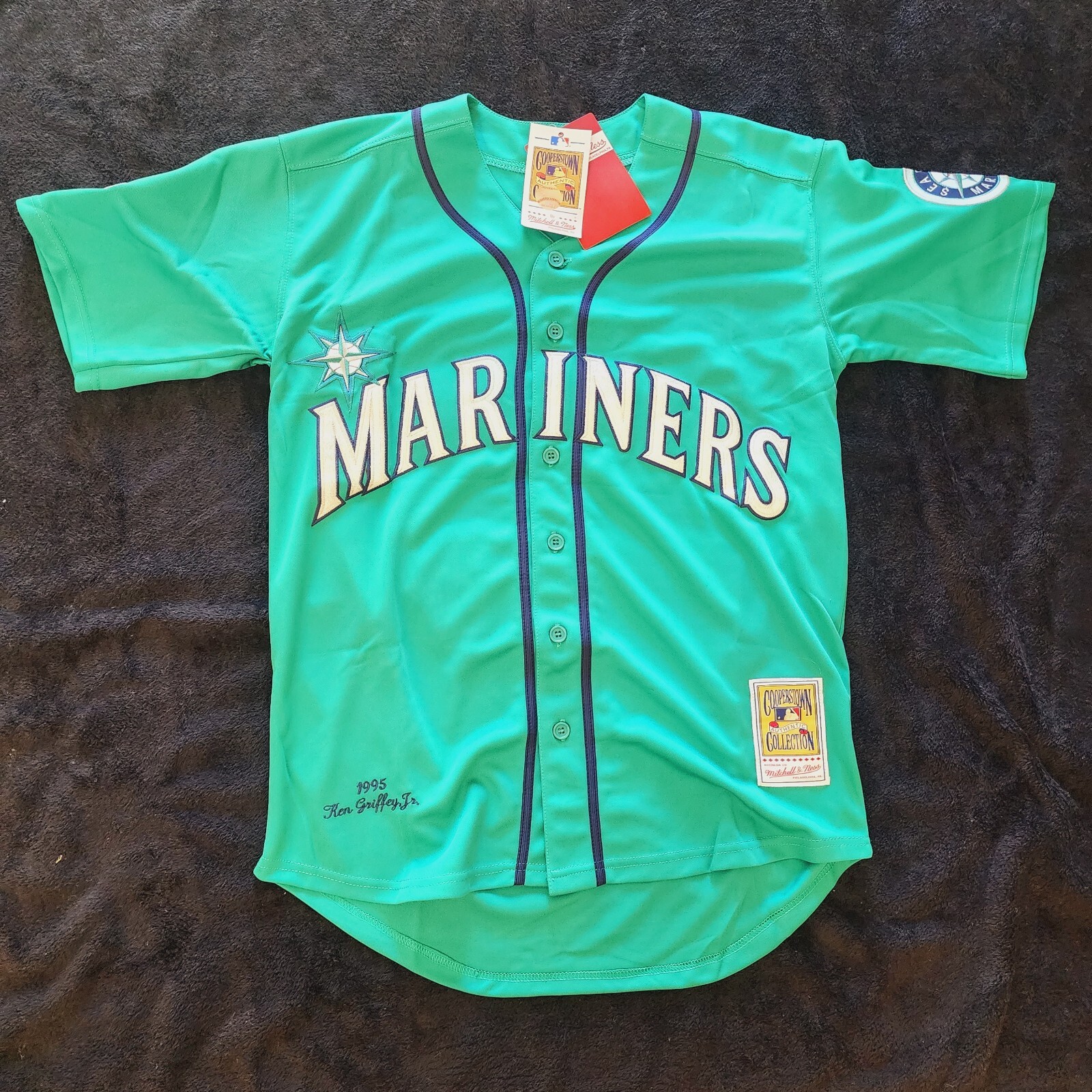 Ken Griffey Jr Seattle Mariners Throwback Jersey Stitched MENS Size LARGE