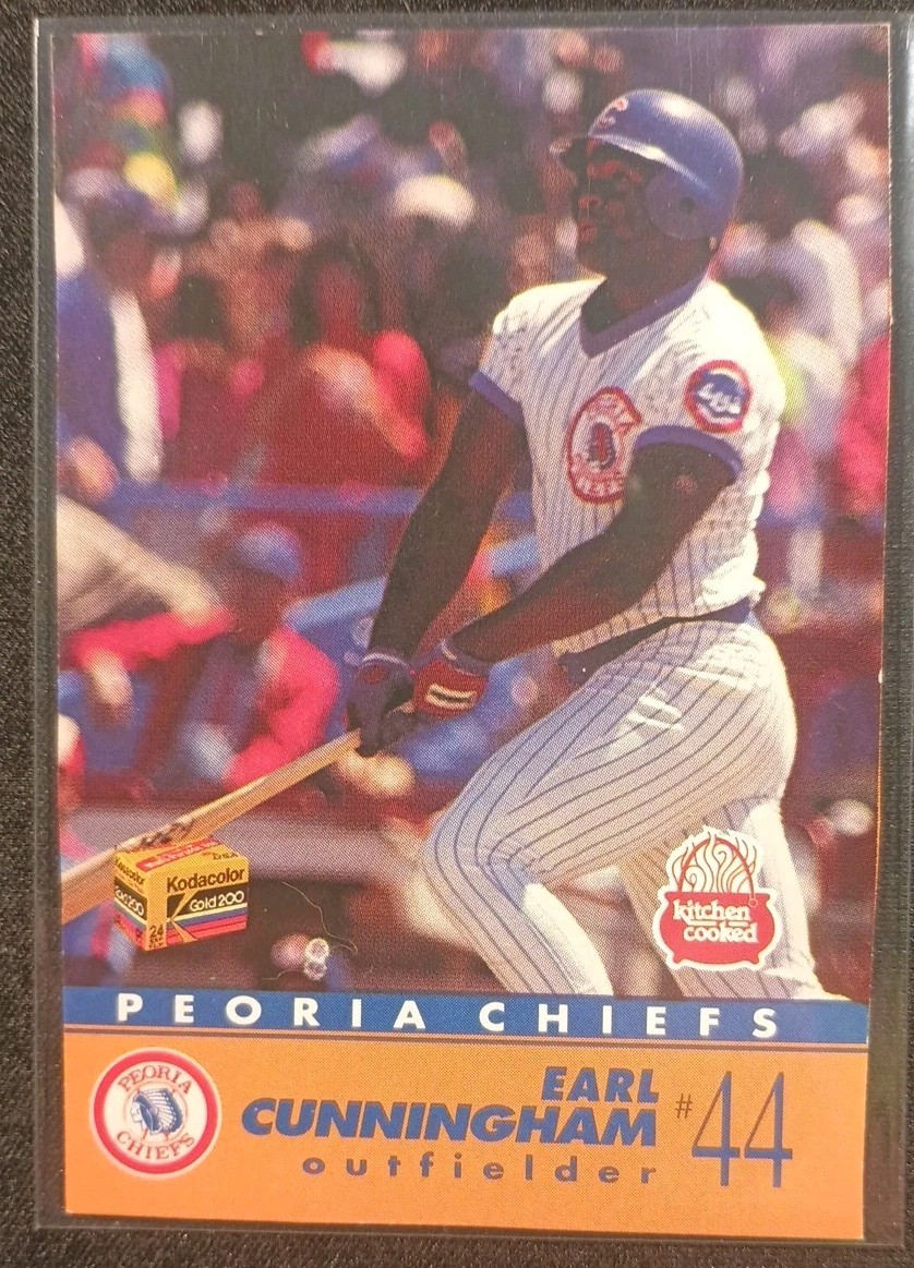 1991 Kodak Peoria Chiefs Earl Cunningham #44 Blank Back