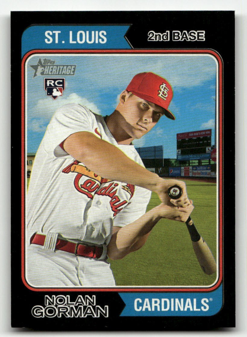 2023 Topps Heritage NOLAN GORMAN Black Border /50 #19 RC
