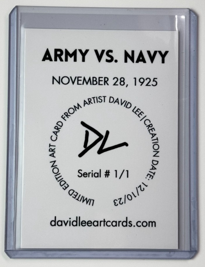 1925 Army Vs. Navy Refractor Edition Artist Signed Football Program Card 1/1