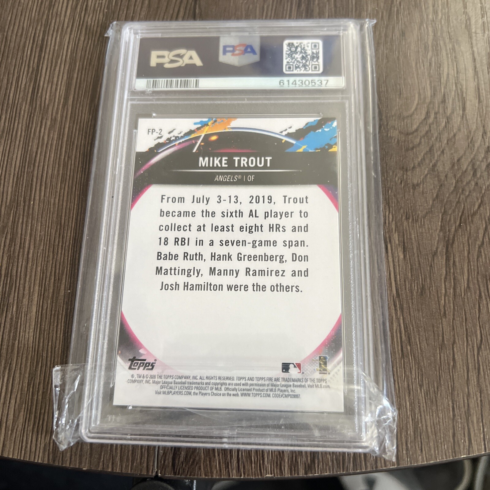 2020 TOPPS FIRE PREVIEW #FP-2 MIKE TROUT