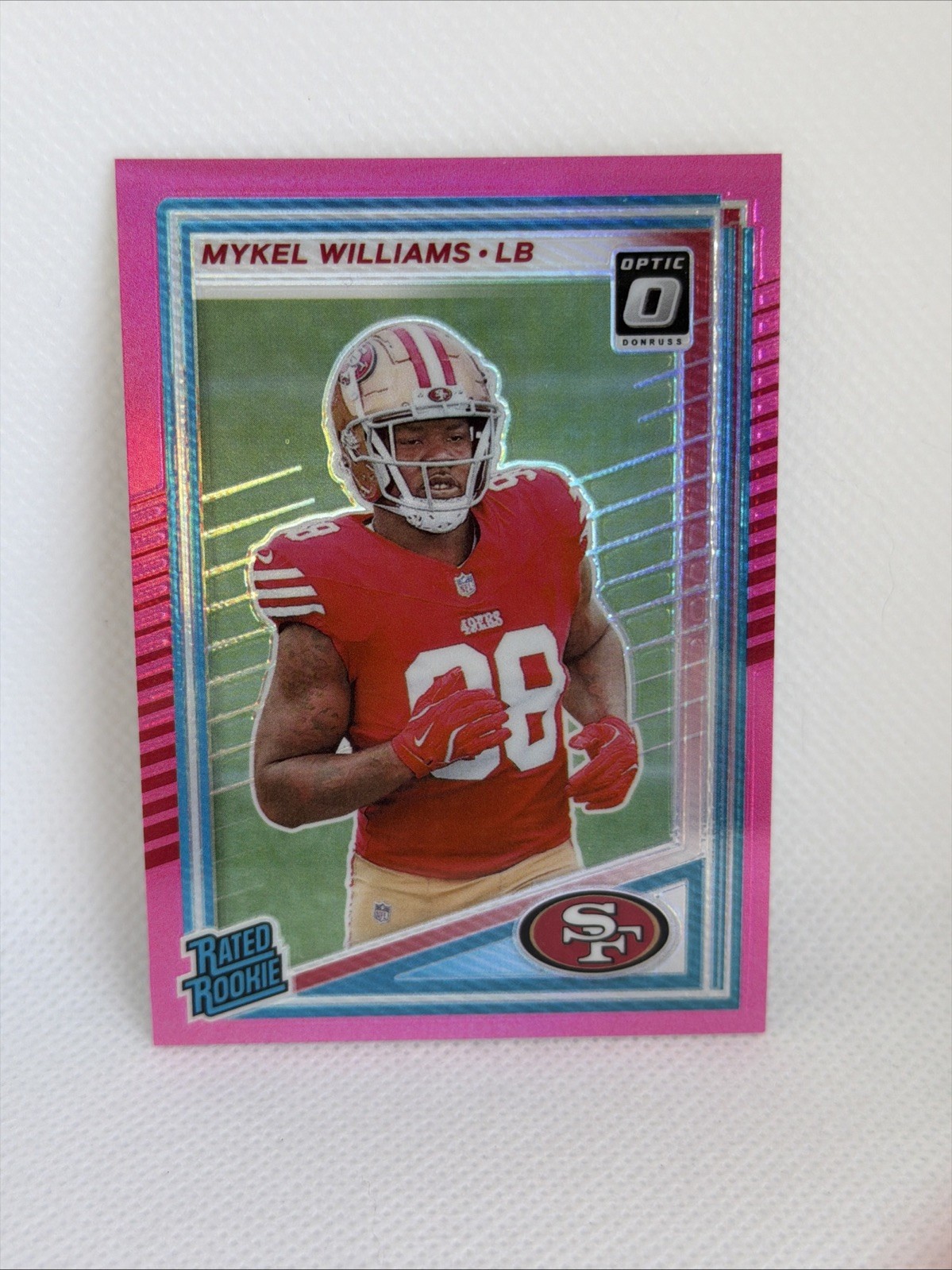 2025 Donruss #319 Mykel Williams RC PINK HOLO OPTIC PREVIEW 49ers Rated Rookie