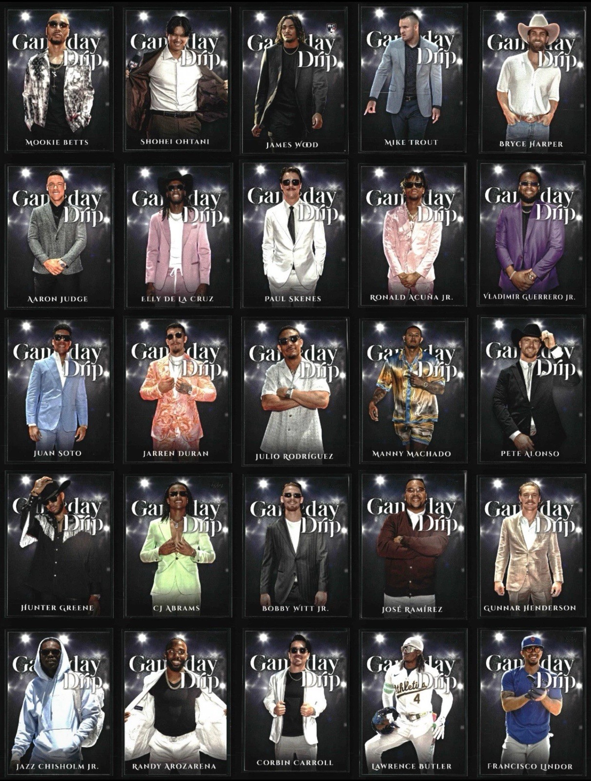 2025 Topps Series 1 Celebration Gameday Drip GD-1-GD25 – Complete Your Set Pick