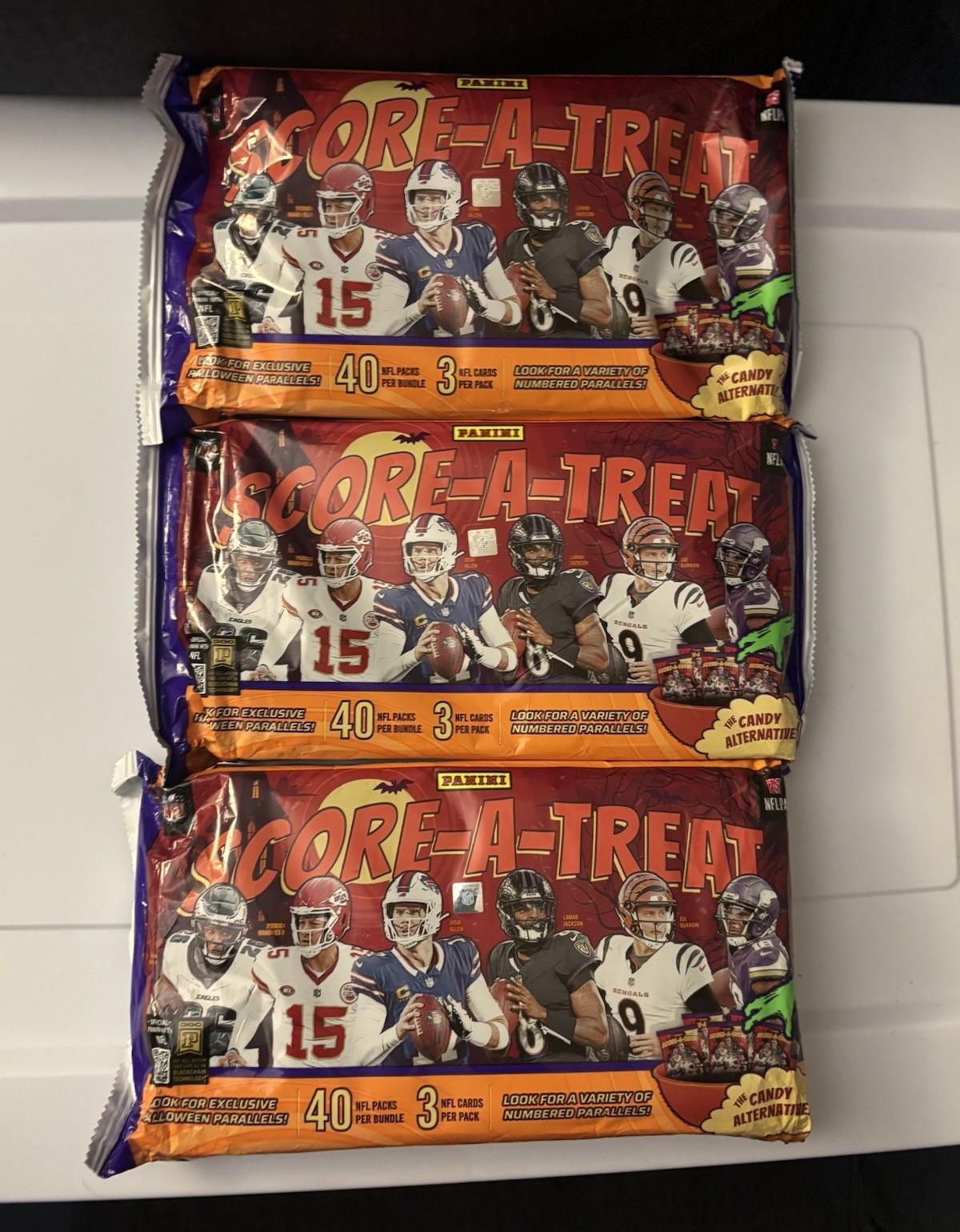 Panini 2025 Score-A-Treat NFL Football Trading Card Pack Lot (3 Packs)
