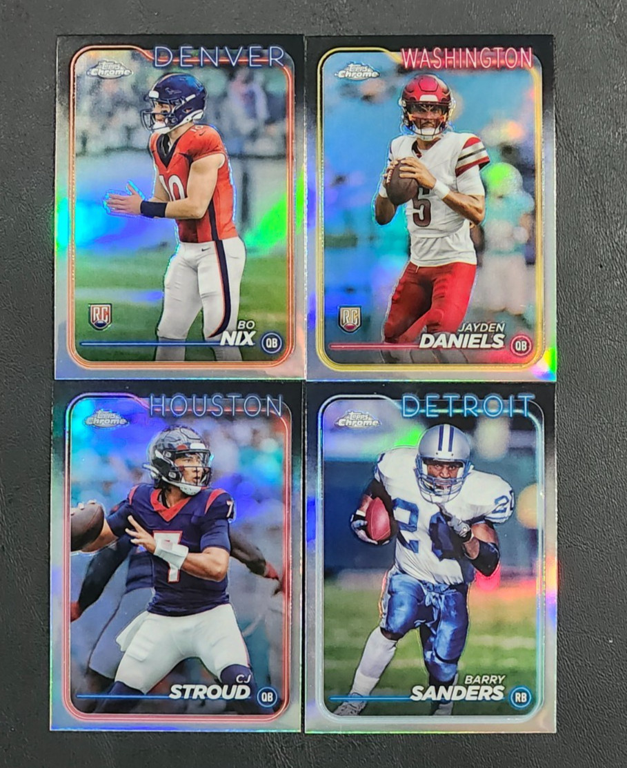2024 Topps Chrome Football REFRACTORS with Rookies You Pick the Card