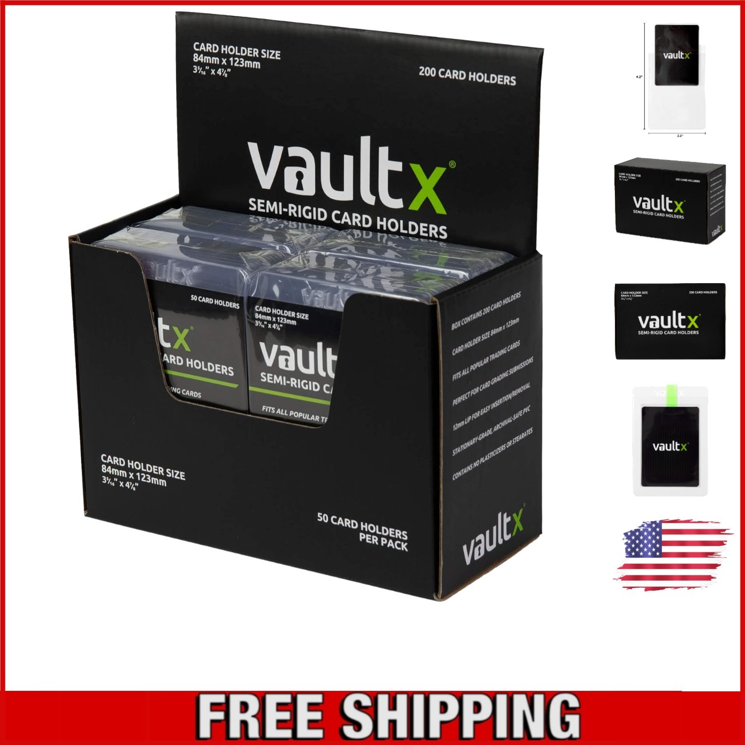 Easy Insert Semi-Rigid Trading Card Holders – 200 Pack for Maximum Preservation