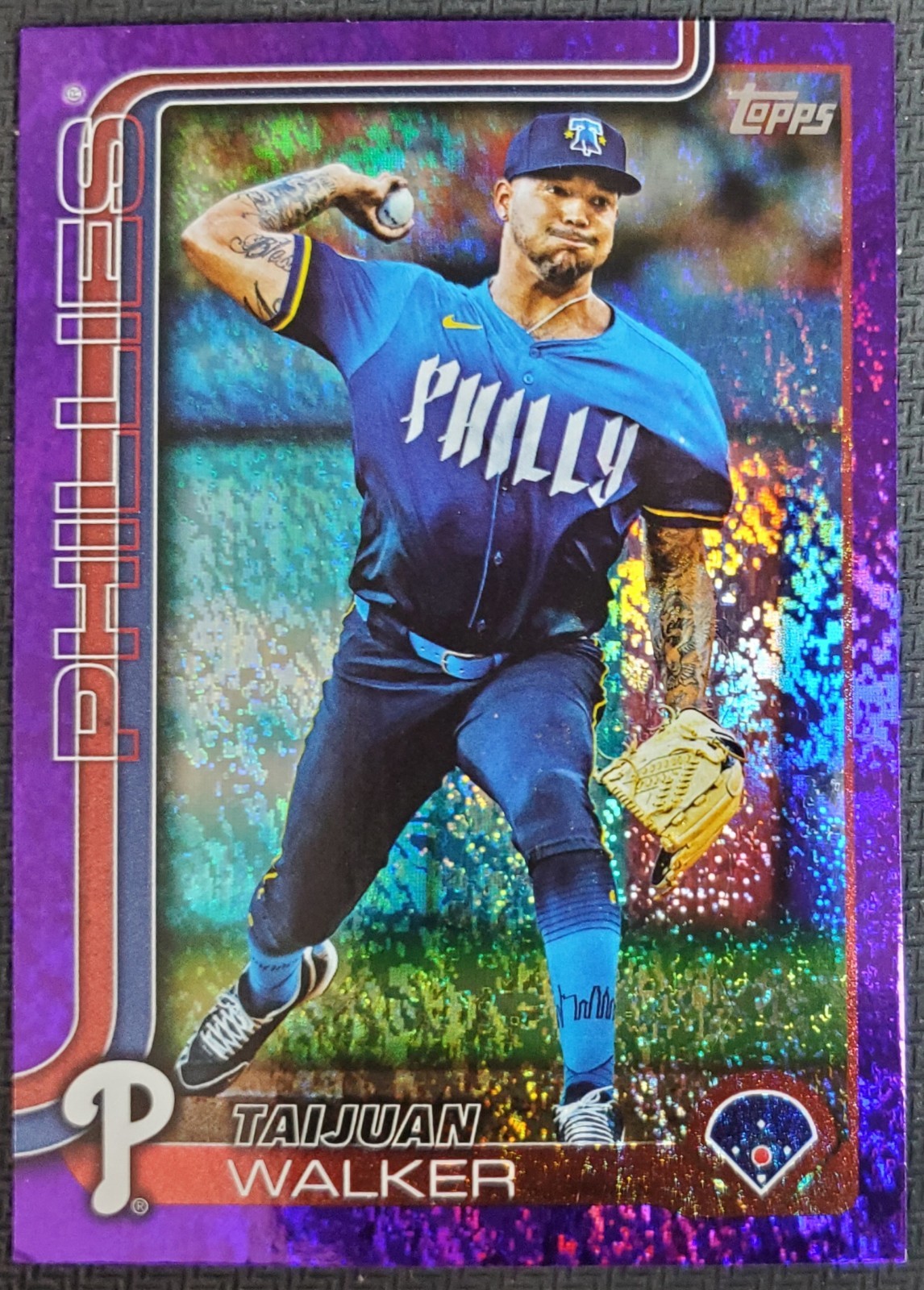 Taijuan Walker 2025 Topps Series 2 Purple Holo Foil #351 Sp /250 Phillies!!