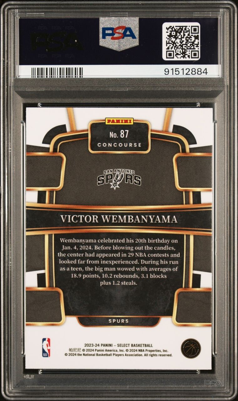 PSA 10 Panini Select Victor Wembanyama 2023-24 Blue Concourse RC #87 POP /3 🔥