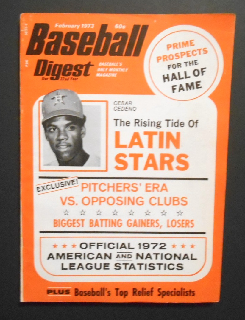 February 1973 Baseball Digest Latin Stars Cesar Cedeno Newsstand Near Mint