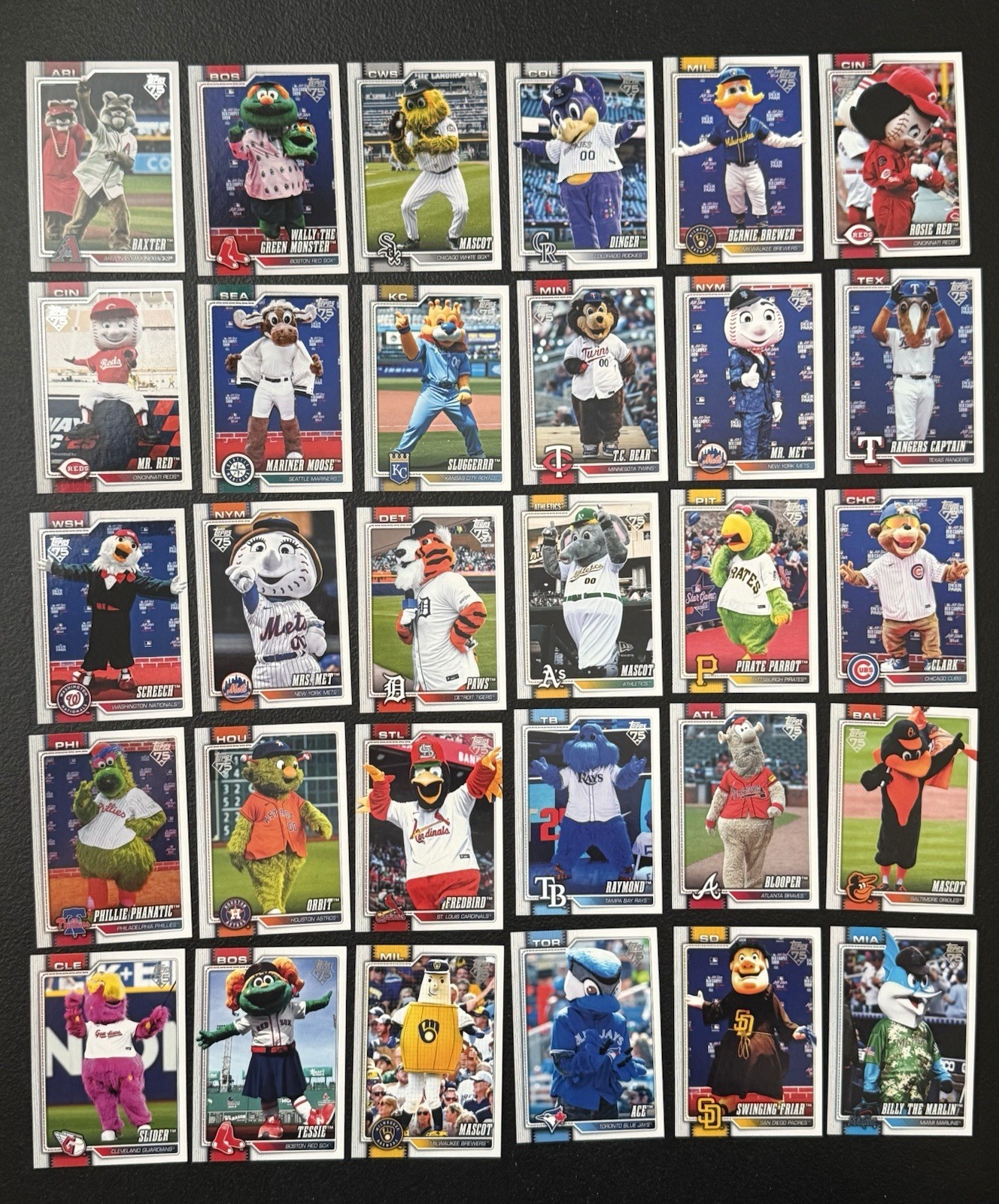 2026 Topps Series 1 Celebration Mascots COMPLETE 30 Card Insert Set