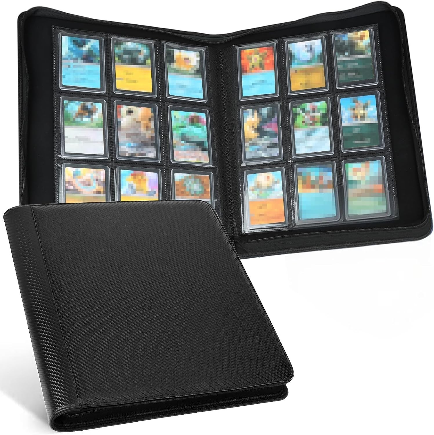 R Binder Holds 288 with 9 Pocket Top Loader Binders with Sleeves 3 x 4” Inches