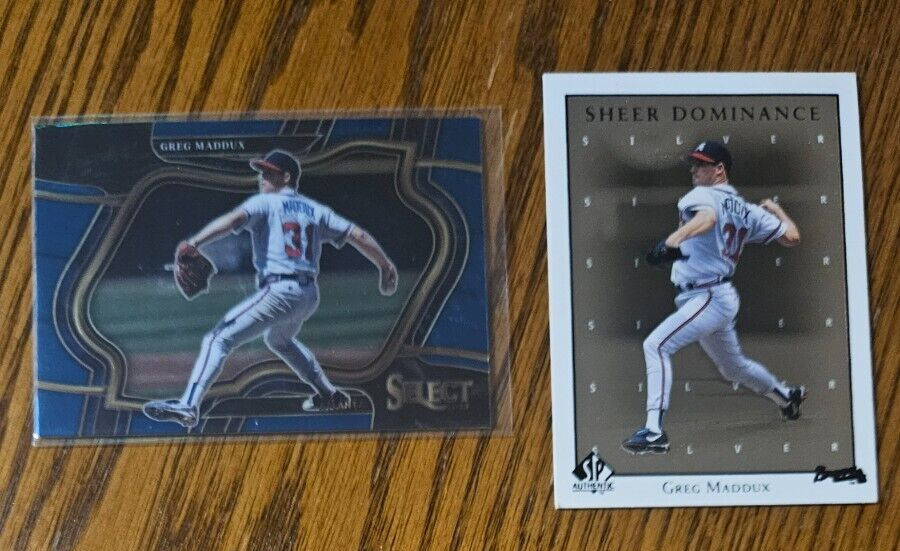 Greg Maddux -2023 Select Diamond Level Blue Retail +1998 SP Sheer Dominance