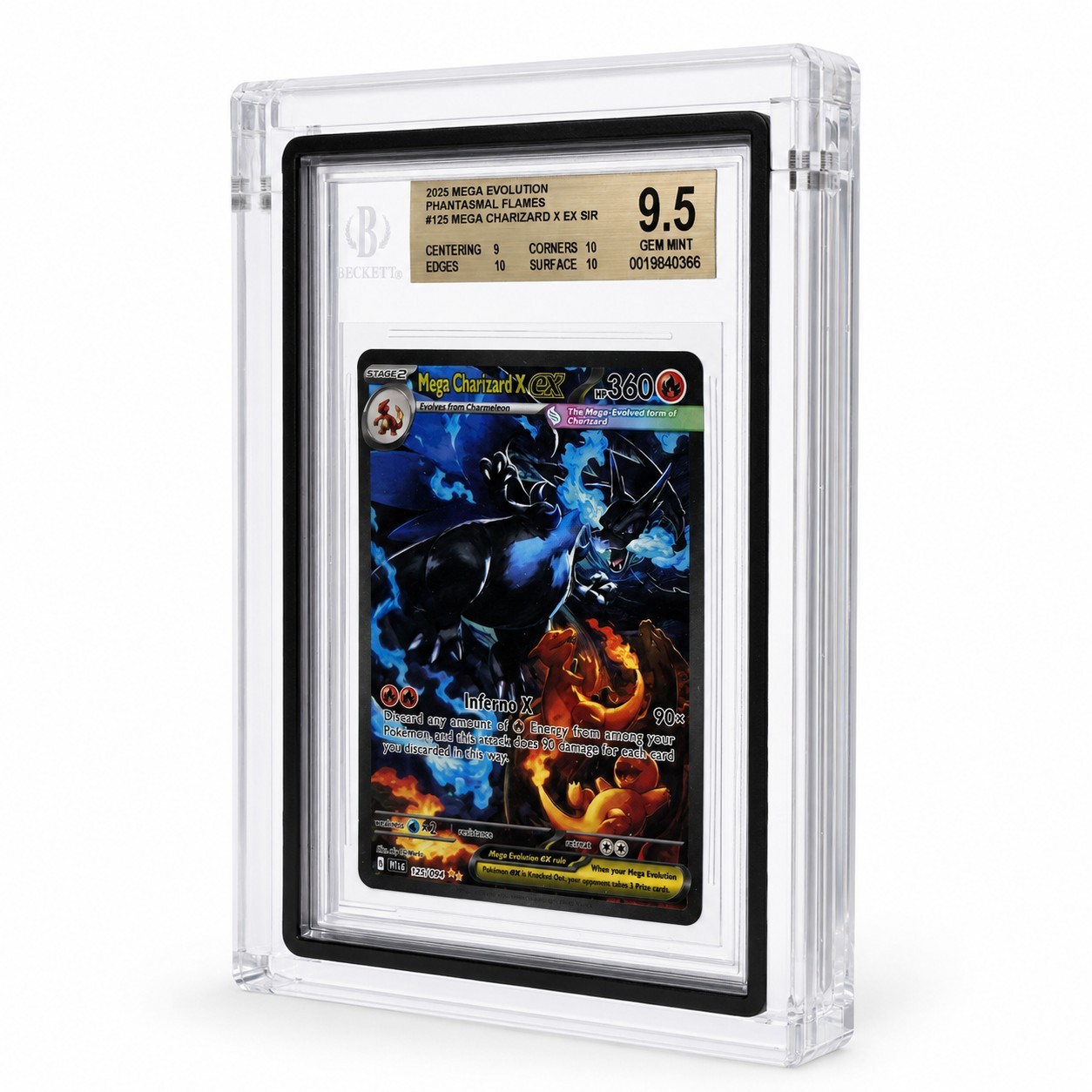 BGS Graded Card Acrylic Magnetic Display Case For Graded Guard Bumpers Installed