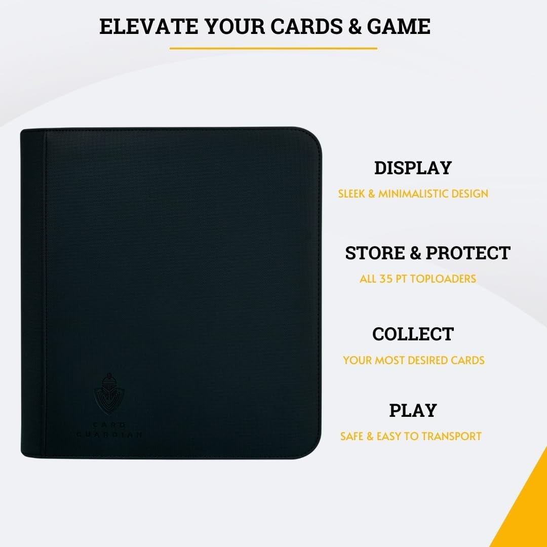 4 Pocket Toploader Binder with Zipper for 160 Cards – Side Loaded Sports & TCG C