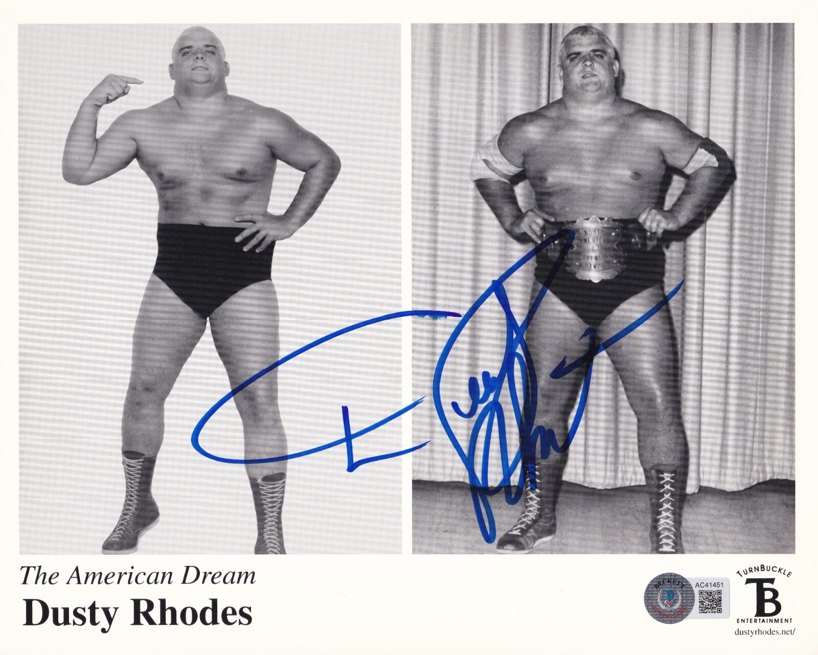 Dusty Rhodes Signed 8×10 Photo BAS COA WWF WCW TNA AWA FCW ECW NWA JCP Auto’d 1