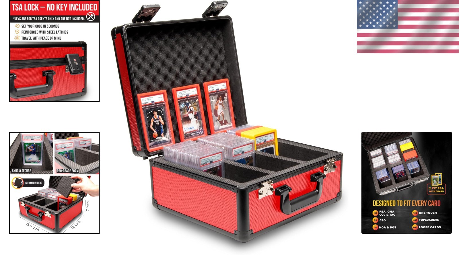 PSA Graded Card Case with TSA Lock Protection