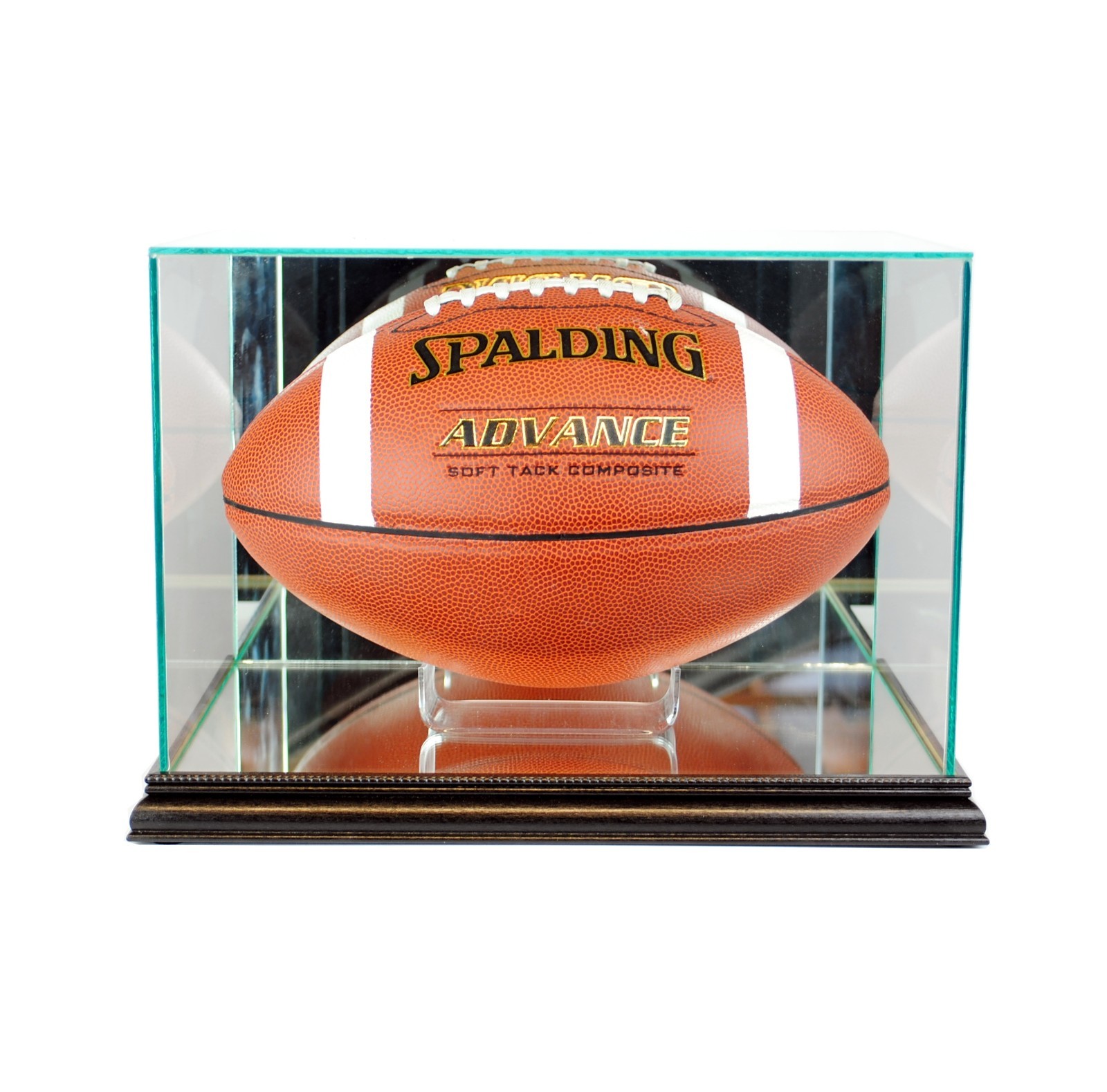 New F/S Glass Rectangle Football Display Case UV Black Molding FREE SHIPPIN