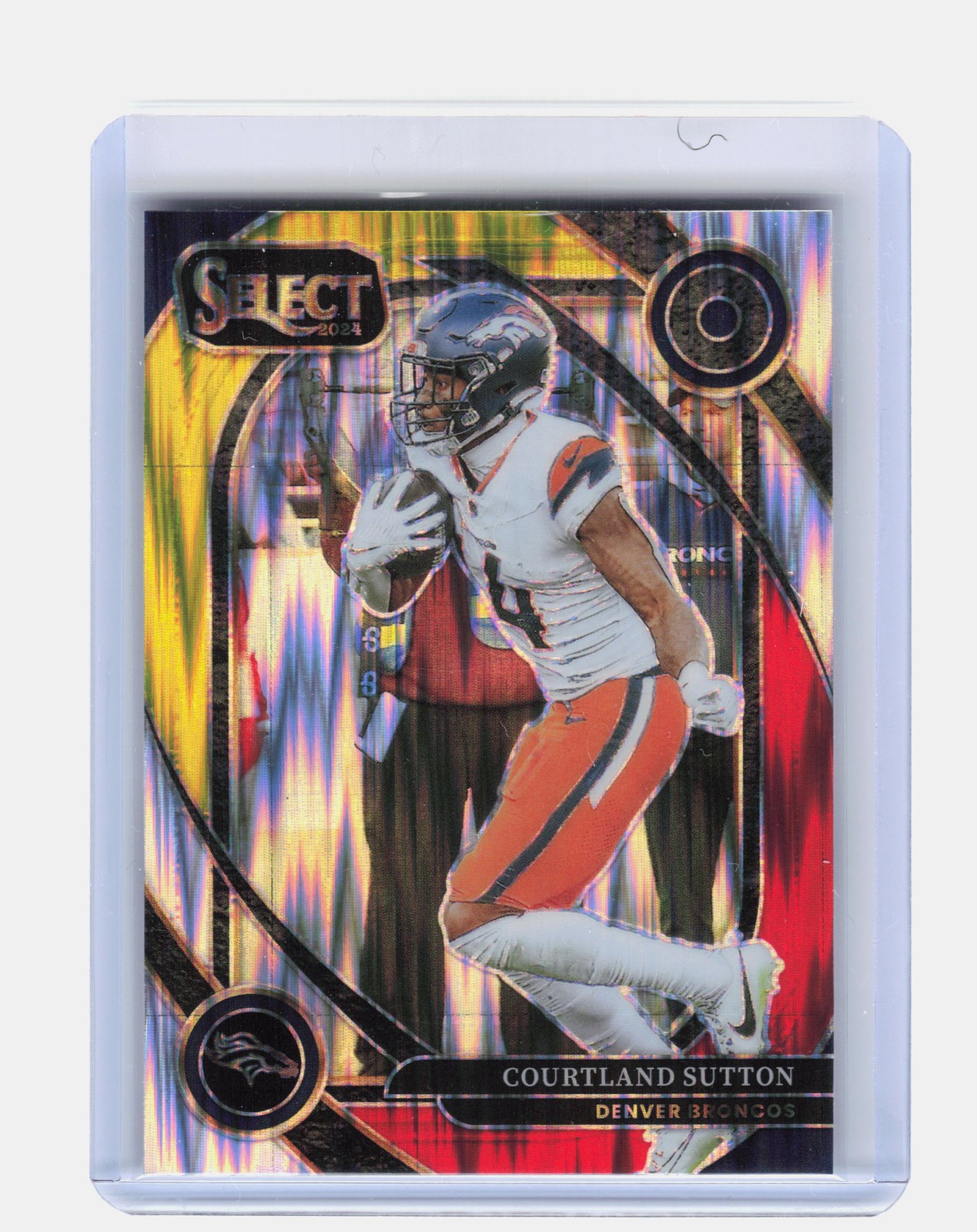Courtland Sutton 2024 Panini Select #240 Green & Red Prizm Shock