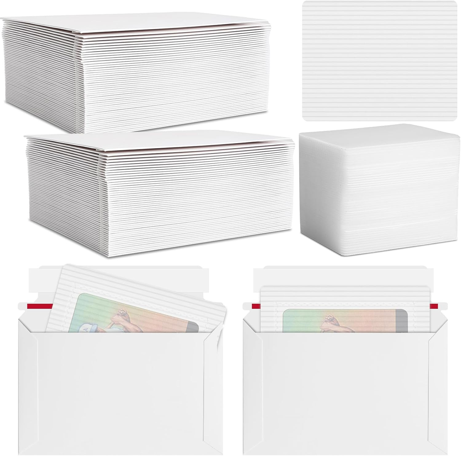 400 Pcs Trading Card Shipping Set 4 X 6” Trading Card Protector and Envelopes B