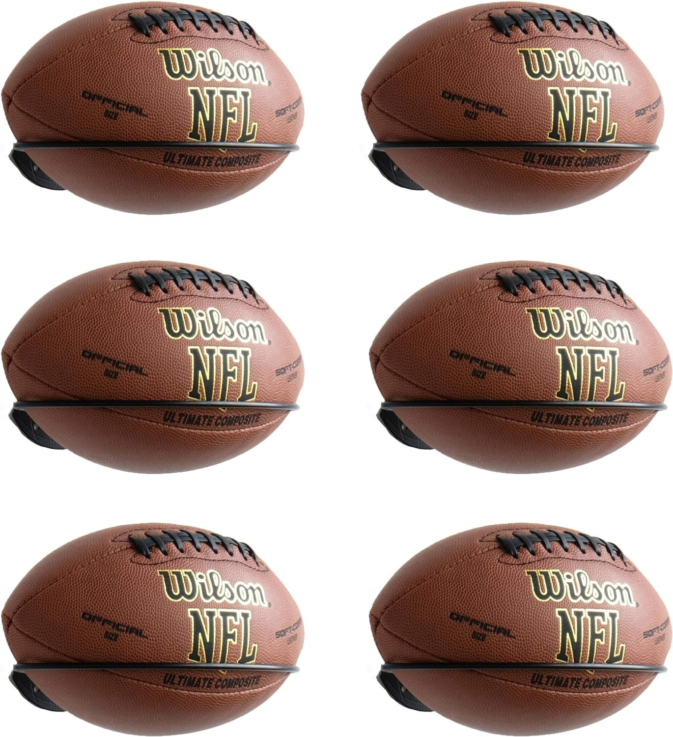 SPORTA Wall Mount Football Ball Holder Organization and Storage Rack, Football H