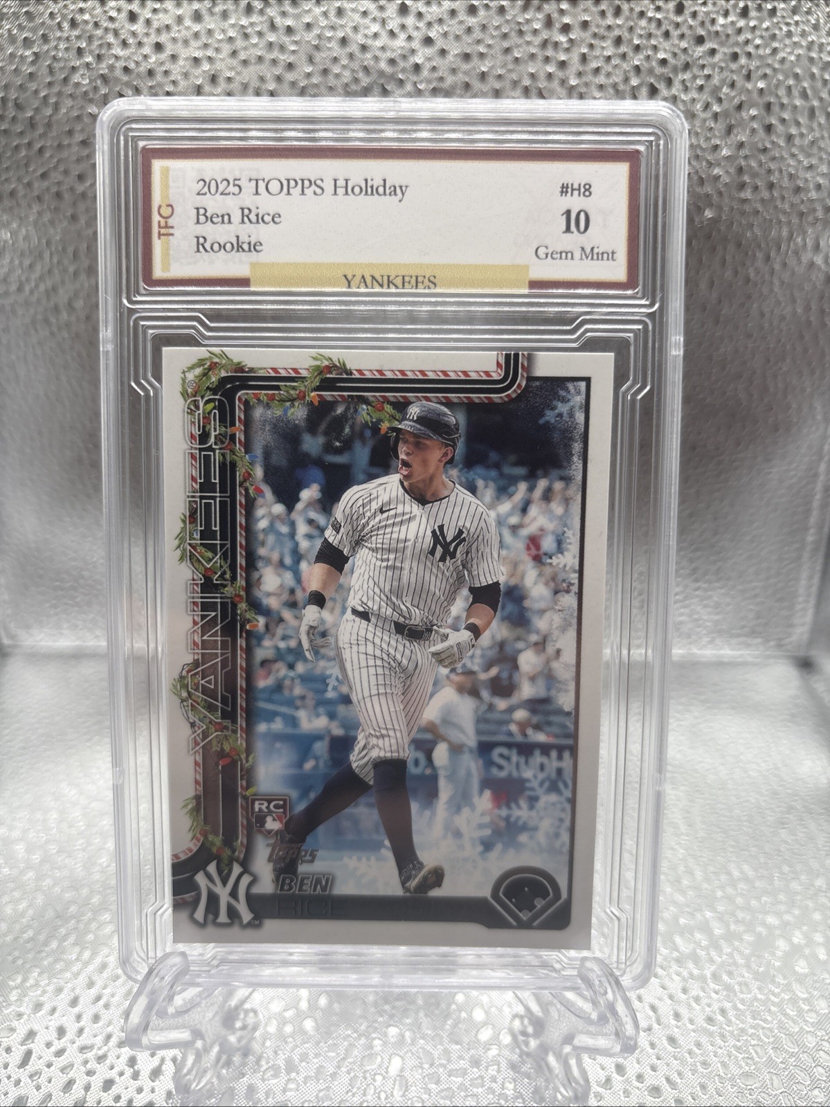 2025 Topps Holiday Ben Rice Rookie #H8 GEM 10 Yankees