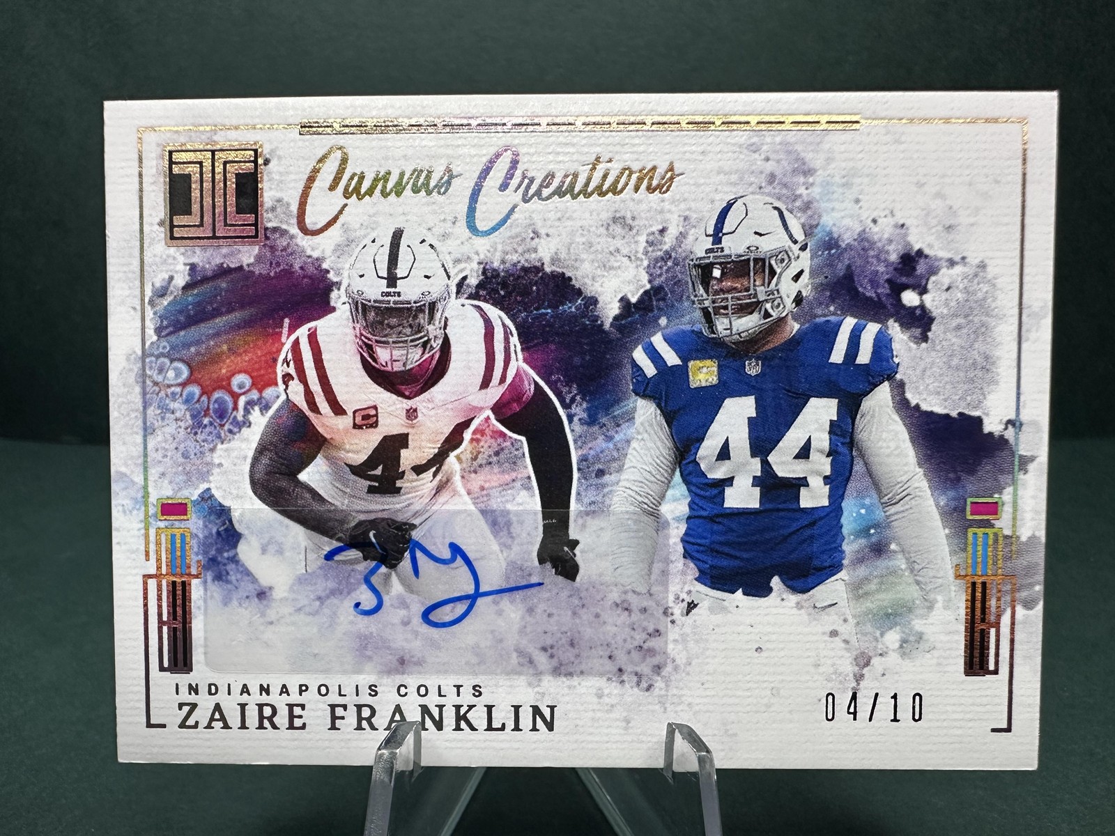 2025 Panini Impeccable Zaire Franklin Canvas Creations Signatures Gold #/10