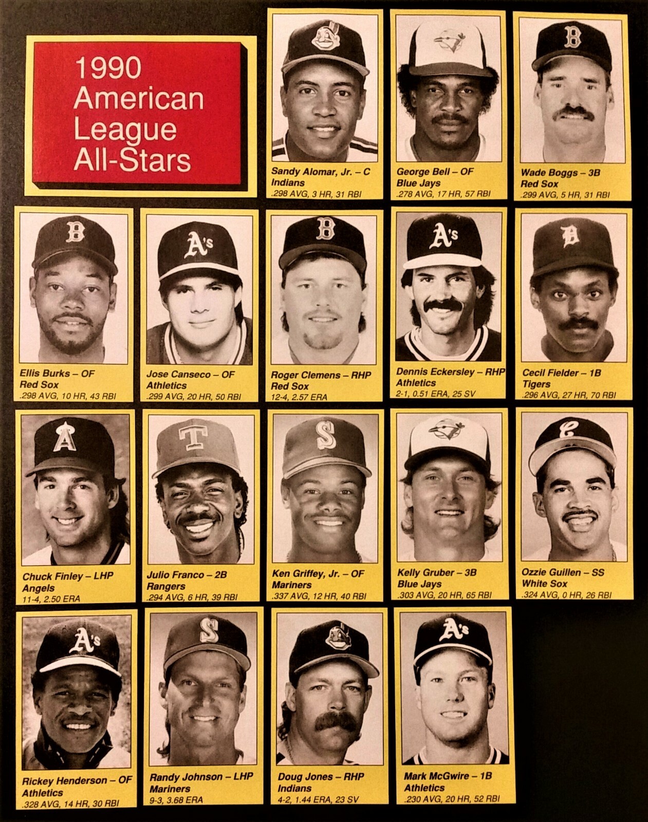 1989*1990*1991 MLB All-Star Game Program Inserts *You Pick* Centered Beauties!