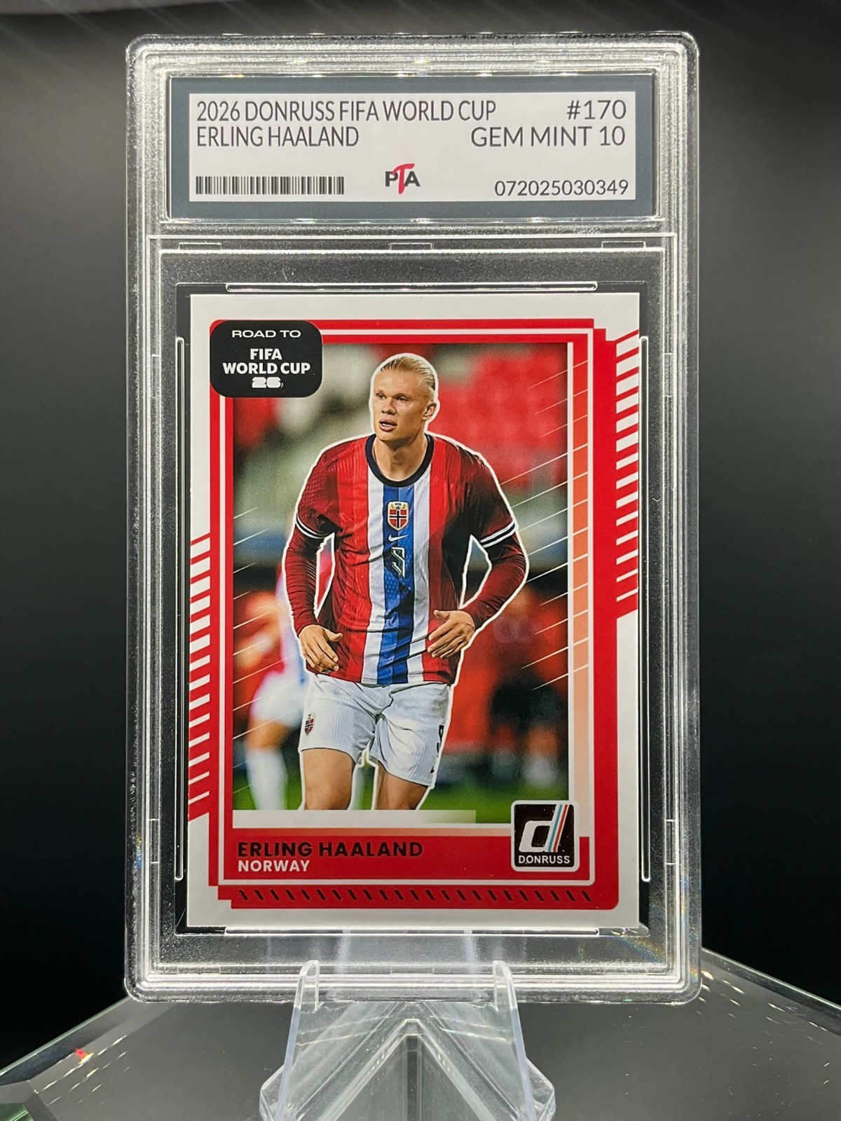 2026 Panini Donruss #170 Erling Haaland ~FIFA WORLD CUP Soccer GEM MINT PTA 10🔥
